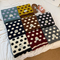 Sophisticated Contrasting Polka-Dot Scarf For Women