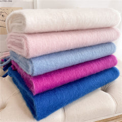 Versatile Winter Thermal Scarf With Extended Tassels