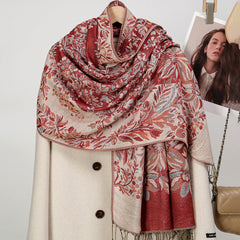 Ethnic-style Sunflower Tassel Scarf With A Trendy Print