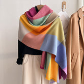 Womens Multicolor Crinkled Cashmere All-Match Shawl