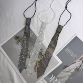 Internet-famous Little Tie Shirt For Women With Sparkling Rhinestone-decorated Neckerchief
