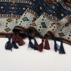 Retro Color-Block Small Floral Shawl For Women
