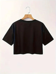 Womens Casual Loose-fitting Breathable Crop Top