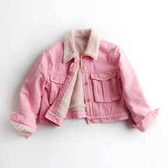 Lamb Wool Fleece-lined Thickening Denim Jacket