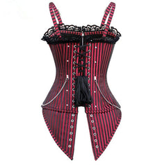 Striped Zippered Boning Shapewear For Women