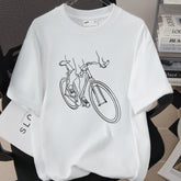 Womens Creative Printed T-Shirt Loose-Fit Top