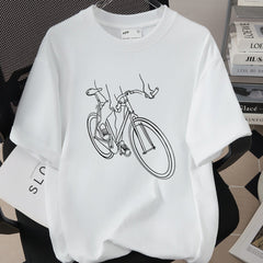 Womens Creative Printed T-Shirt Loose-Fit Top