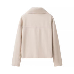 Fashion Casual Plus Size Lapel Double Breasted Woolen Coat Top