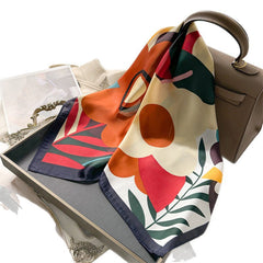 New Dopamine-print Silk Scarf For Women