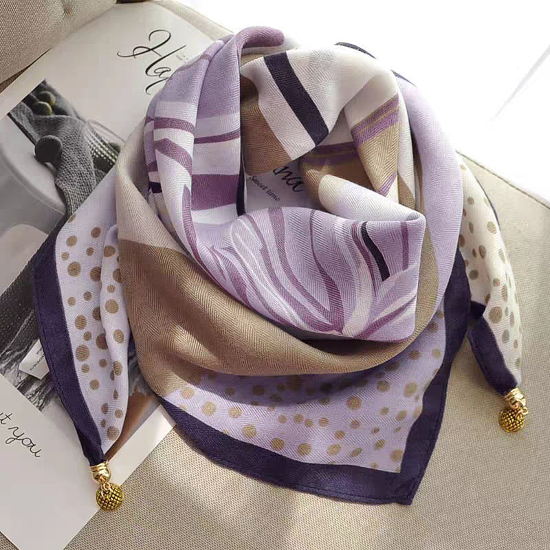 Thermal Square Scarf With Magnetic Clasp Triangular Silk Scarf Cotton Neck Warmer For Women