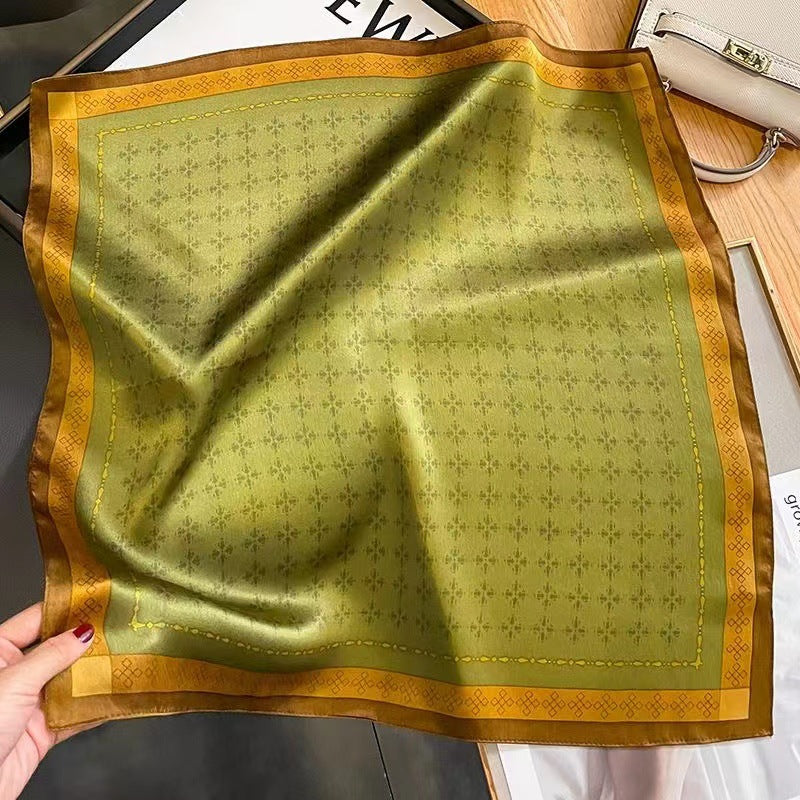 Womens Lightweight Spring Summer Silk Scarf Sun-protective Neck Gaiter And Hair Tie