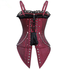 Striped Zippered Boning Shapewear For Women