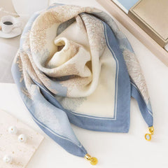 Thermal Square Scarf With Magnetic Clasp Triangular Silk Scarf Cotton Neck Warmer For Women