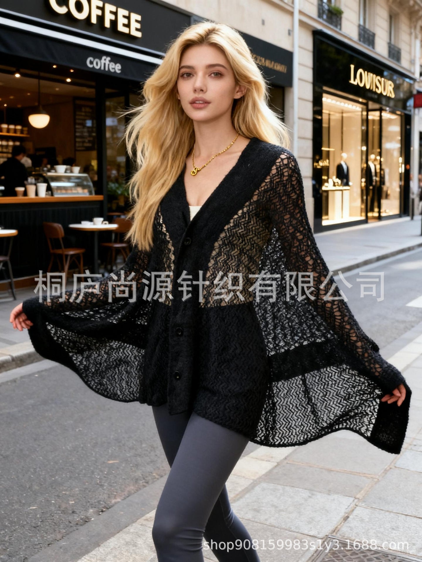 European And American Fashion Bloggers Hollow-out Cardigan Shawl Jacket