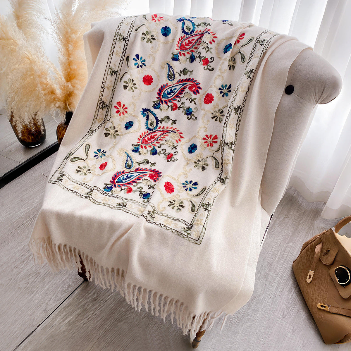 Stylish Minimalist Ethnic Inspired Thermal Scarf For Women