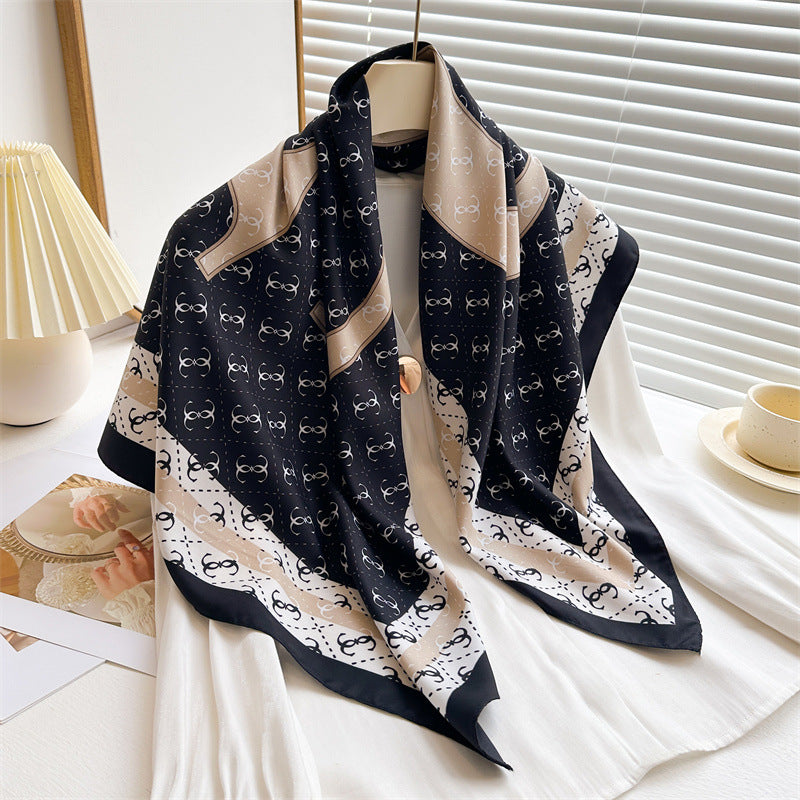 Womens Floral Color-Block Sun-Protective ShawlHijab