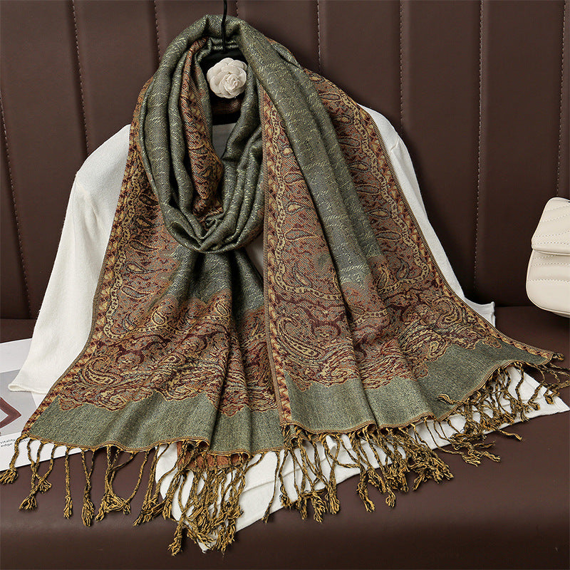 Womens AutumnWinter Faux Cashmere Shawl Cozy Wrap Scarf For Warmth