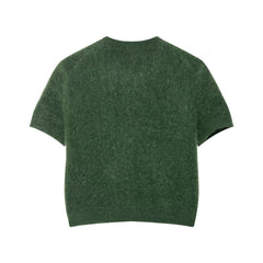 Womens Stylish Crew-neck Short-sleeve Knit Top
