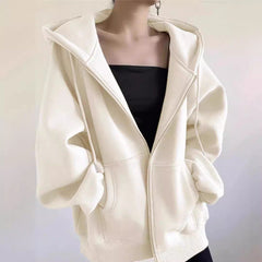 Maillard Vintage Zipper Hooded Sweater For Women Spring And Autumn