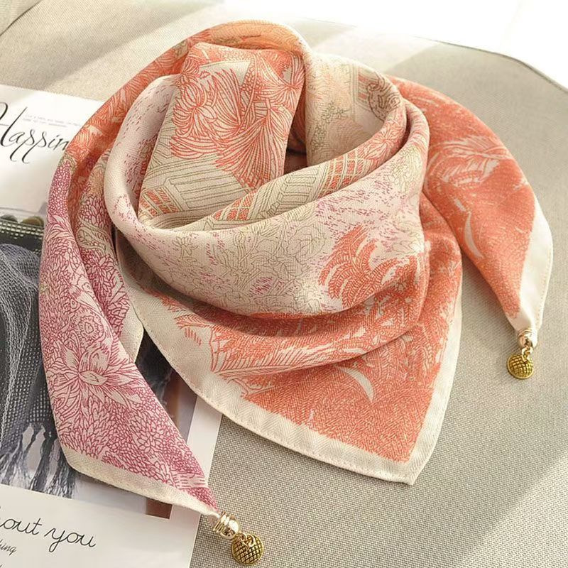 Thermal Square Scarf With Magnetic Clasp Triangular Silk Scarf Cotton Neck Warmer For Women