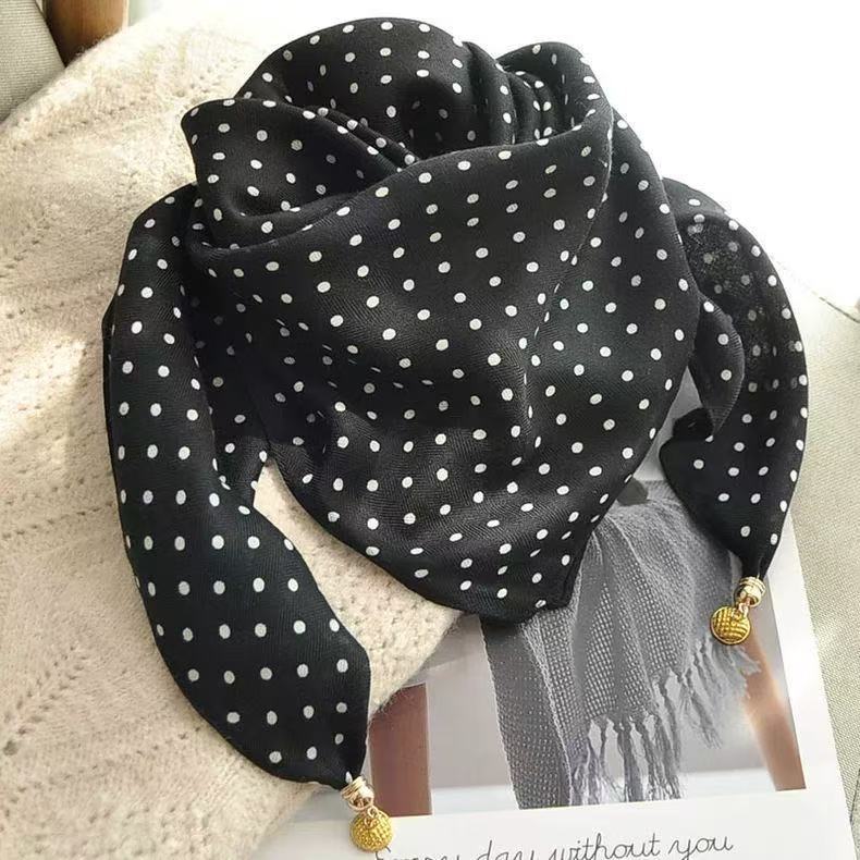 Thermal Square Scarf With Magnetic Clasp Triangular Silk Scarf Cotton Neck Warmer For Women