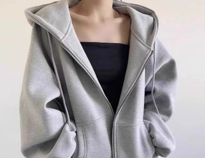Maillard Vintage Zipper Hooded Sweater For Women Spring And Autumn
