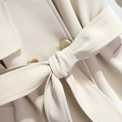 Spring And Autumn New Temperament Waist-controlled Mid-length Trench Coat