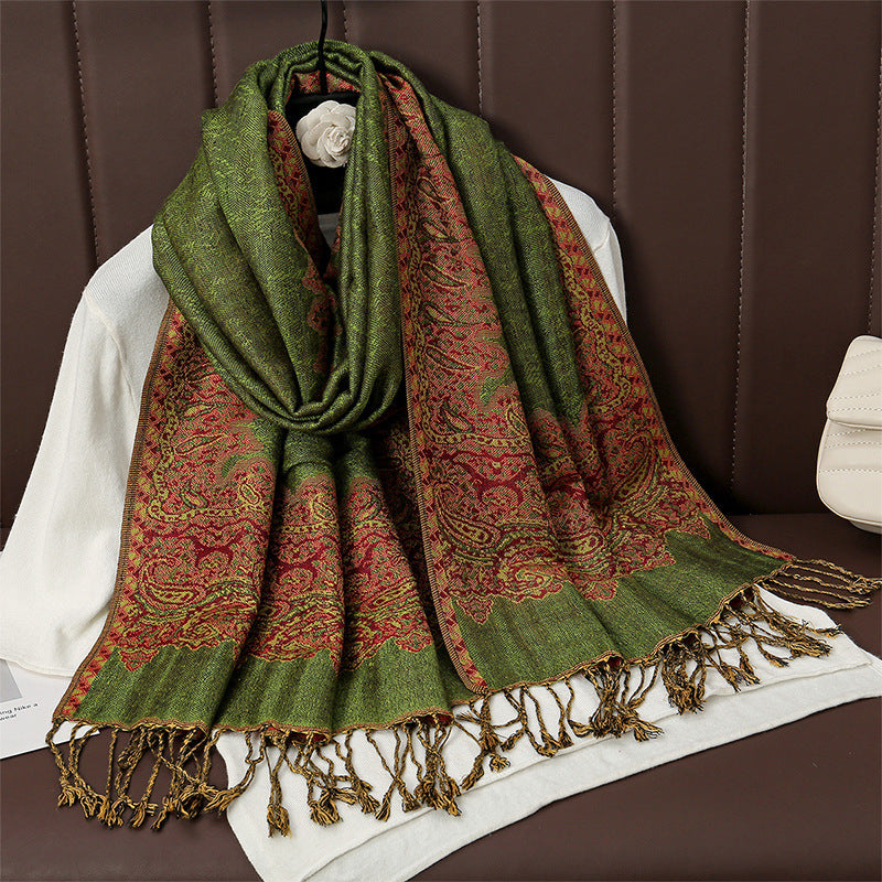 Womens AutumnWinter Faux Cashmere Shawl Cozy Wrap Scarf For Warmth
