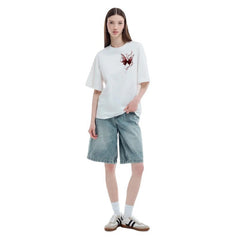 Womens Simple And Elegant Short-Sleeve Top With A Print