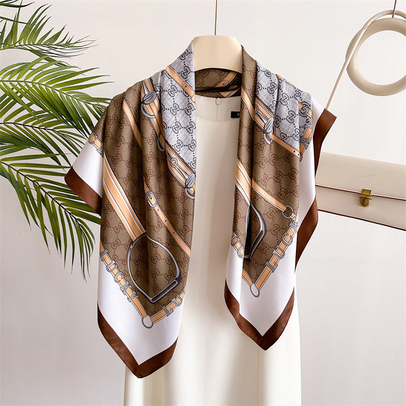 Womens Floral Color-Block Sun-Protective ShawlHijab