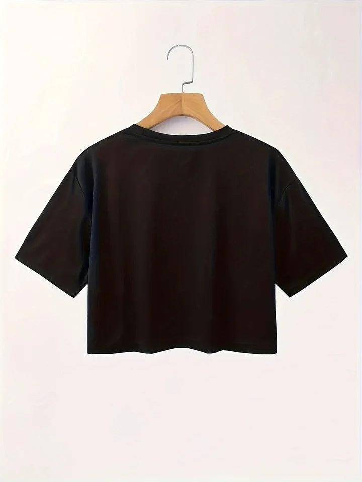 Womens Casual Loose-fitting Breathable Crop Top