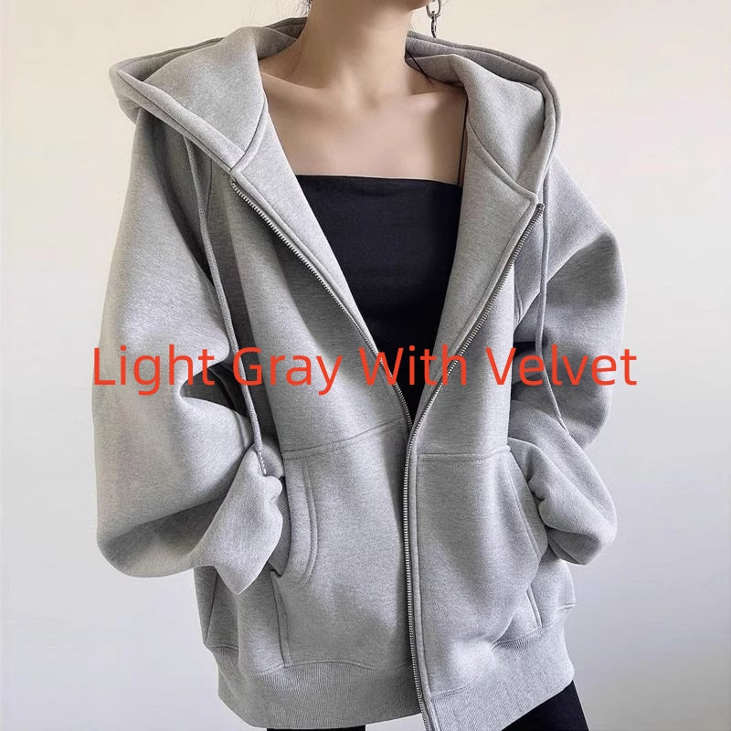 Maillard Vintage Zipper Hooded Sweater For Women Spring And Autumn