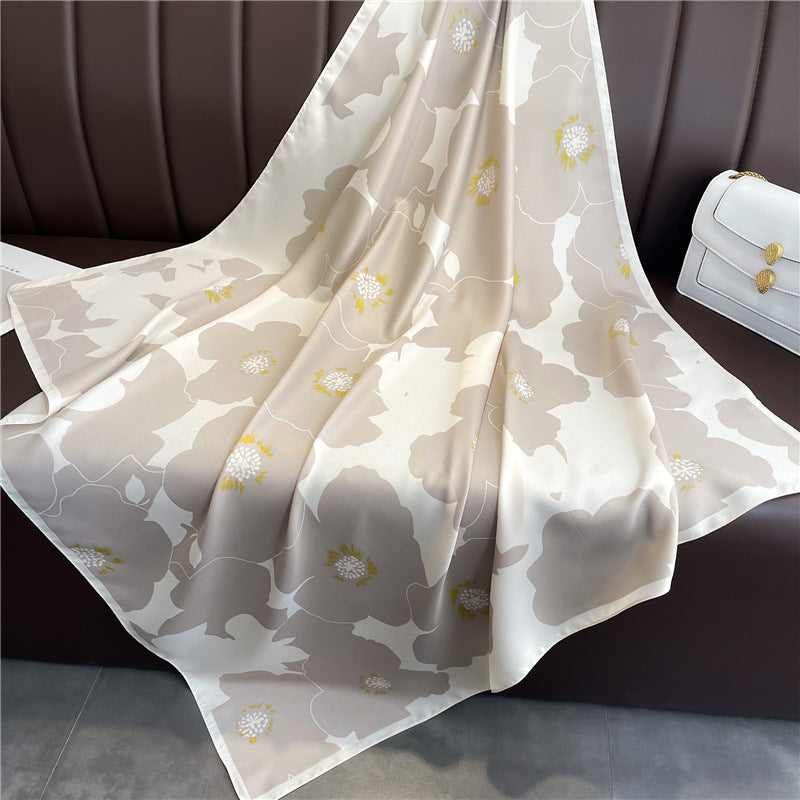 Womens Floral Color-Block Sun-Protective ShawlHijab