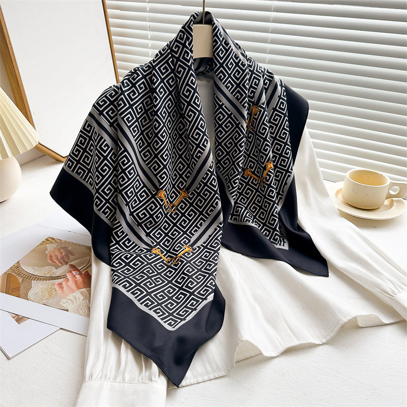 Womens Floral Color-Block Sun-Protective ShawlHijab