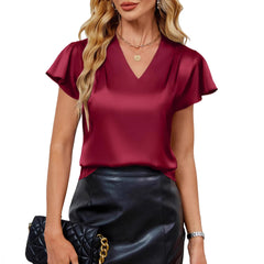 Stylish Minimalist And Relaxed Fit Womens Short Sleeve Top