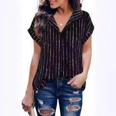 Womens Autumn Short-Sleeve Shirt Top