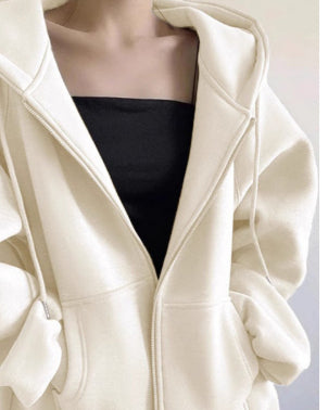 Maillard Vintage Zipper Hooded Sweater For Women Spring And Autumn