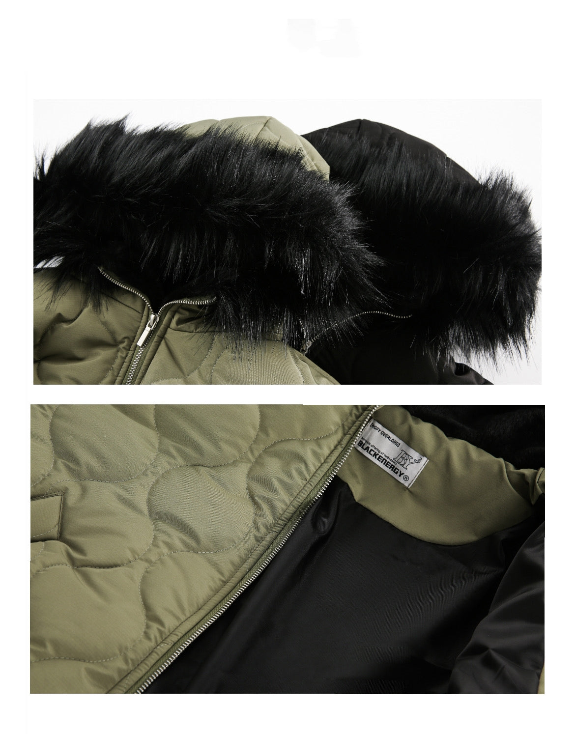 American Retro Rhombus Fur Collar Cotton Cardigan Hooded Cotton Jacket