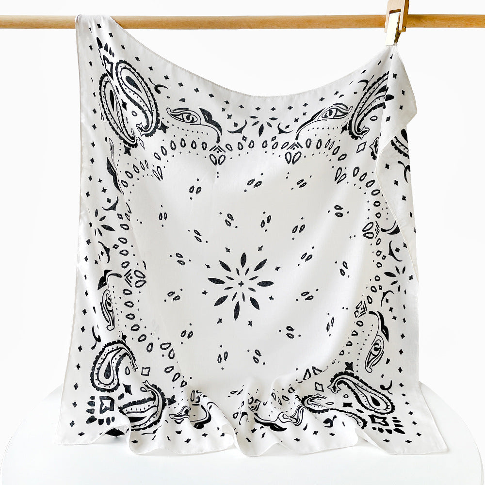 Cashew Flower Silk Scarf Square Handkerchief High-End Paisley Large Scarf