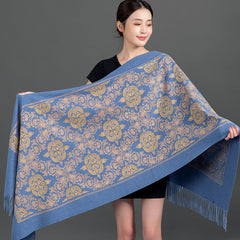 Crown-embroidered Scarf A Versatile Winter And Springfall Accessory In Korean Style