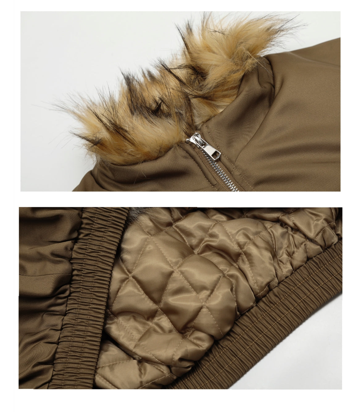Two-color Fur Collar Thicken Cotton Clothes Coat