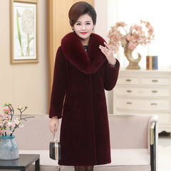 Medium To Long Length Women's Mother's Coat For Middle-aged And Elderly People