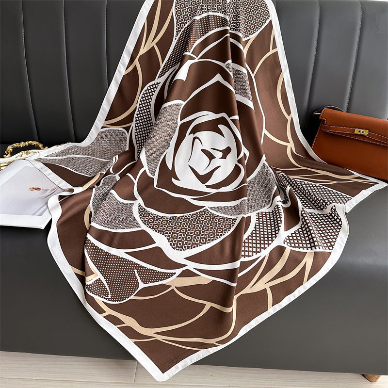 Womens Floral Color-Block Sun-Protective ShawlHijab
