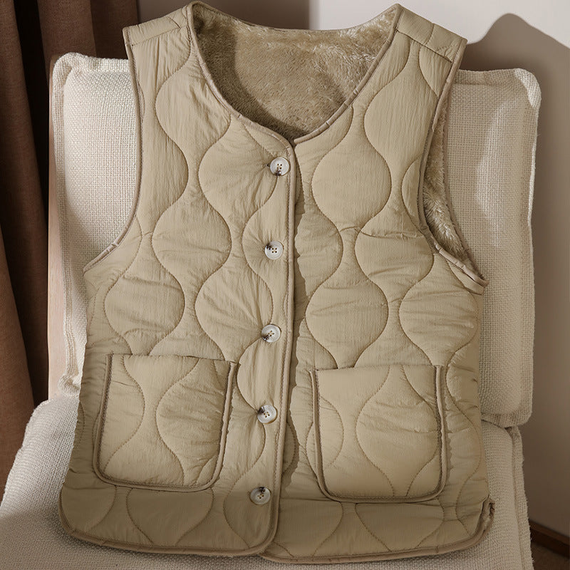 Lamb Wool Double-sided Thermal Vest Fashion Waistcoat Jacket