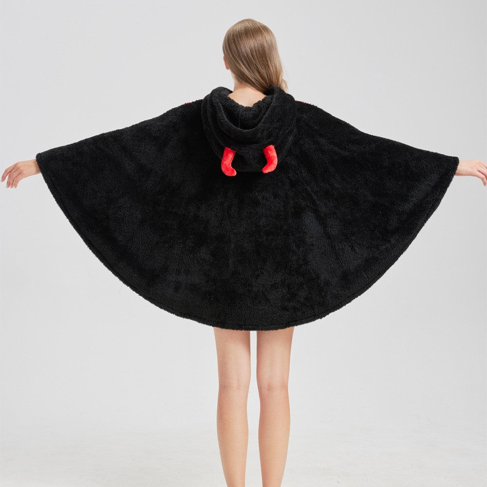 Cartoon Nightgown Halloween Cloak Flannel Little Devil