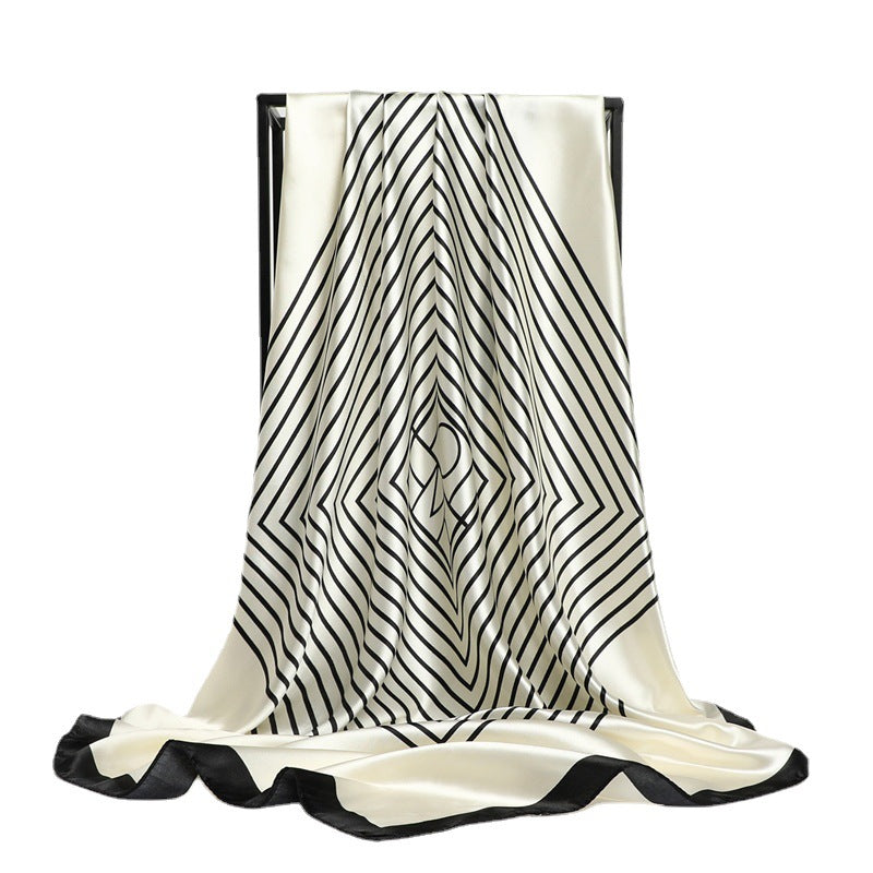 Nordic-striped Silk Scarf Same Style As The Influencers