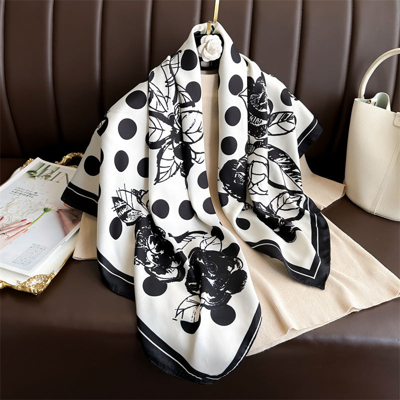 Womens Floral Color-Block Sun-Protective ShawlHijab