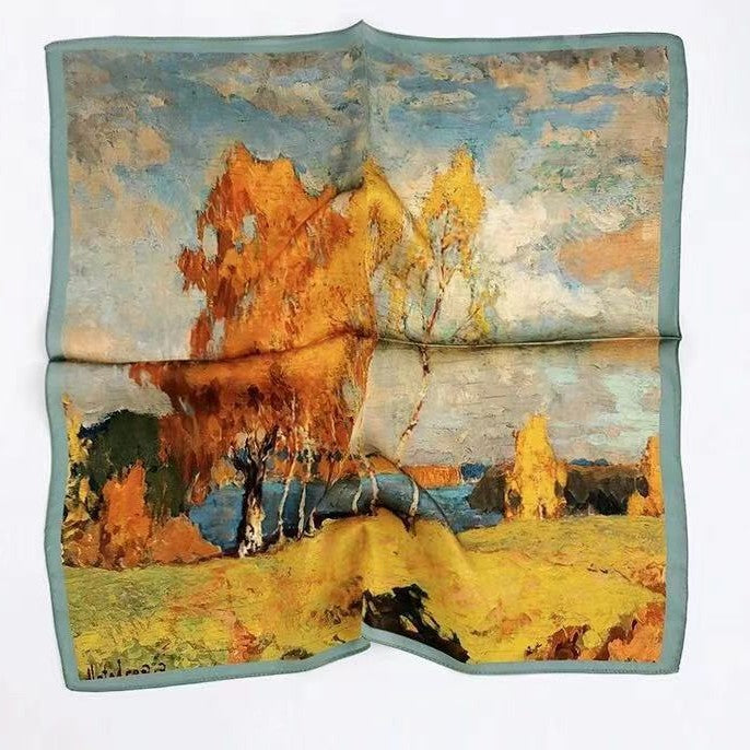 Womens Lightweight Spring Summer Silk Scarf Sun-protective Neck Gaiter And Hair Tie