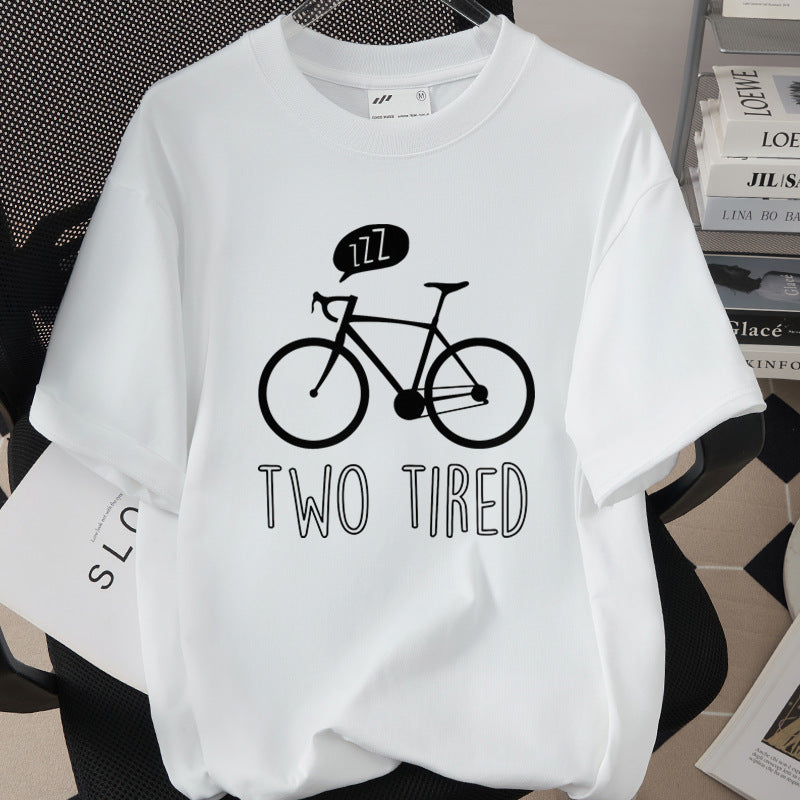 Womens Creative Printed T-Shirt Loose-Fit Top