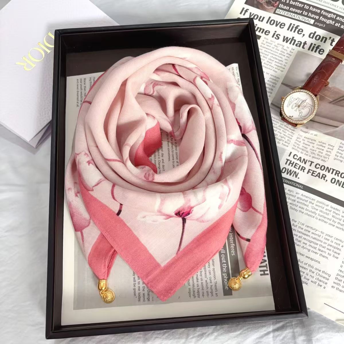Thermal Square Scarf With Magnetic Clasp Triangular Silk Scarf Cotton Neck Warmer For Women
